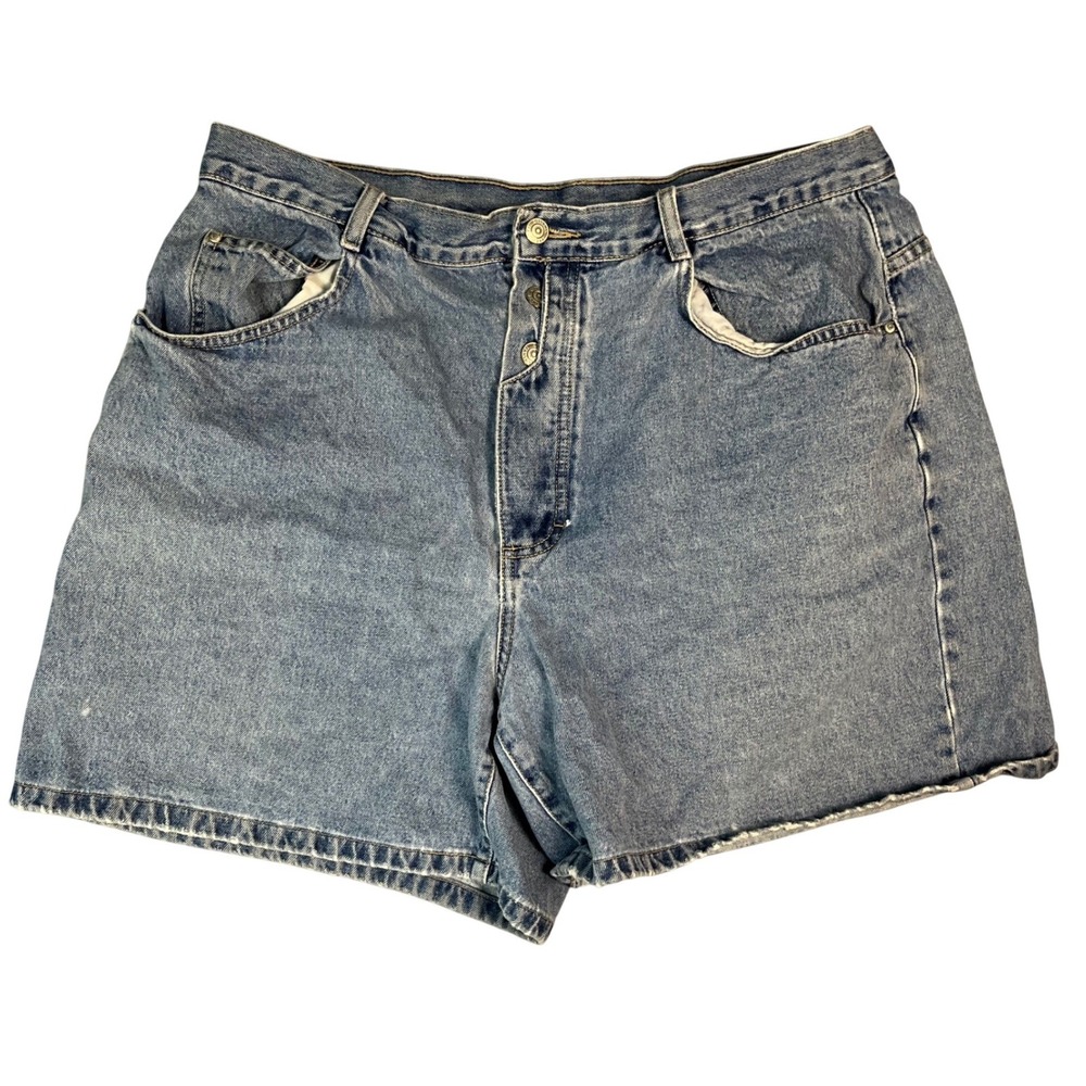 Vintage Gitano High Waisted Denim Shorts Light Wash Button Fly Plus Size 22W